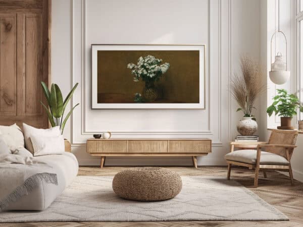 moody flowers frame tv