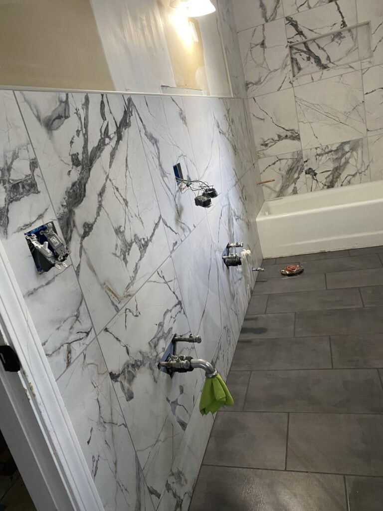 big tiles small bathroom