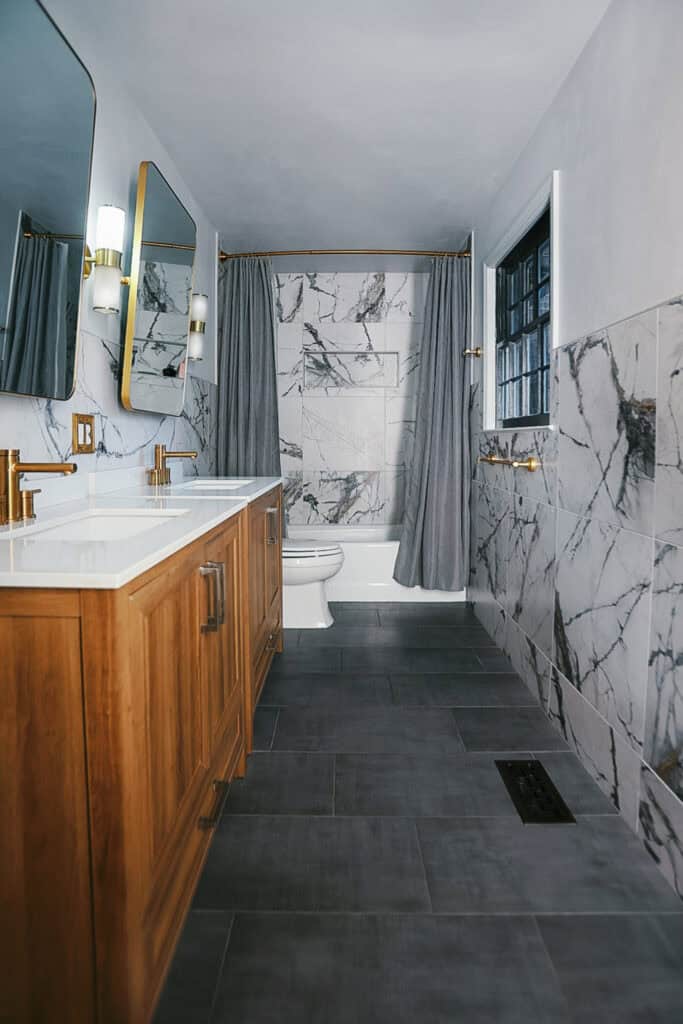 big tiles small bathroom