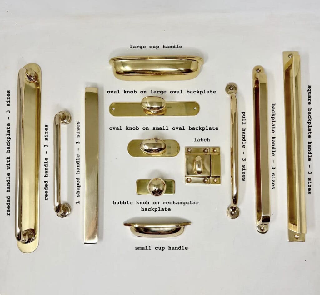 Unlacquered Brass cabinet hardware