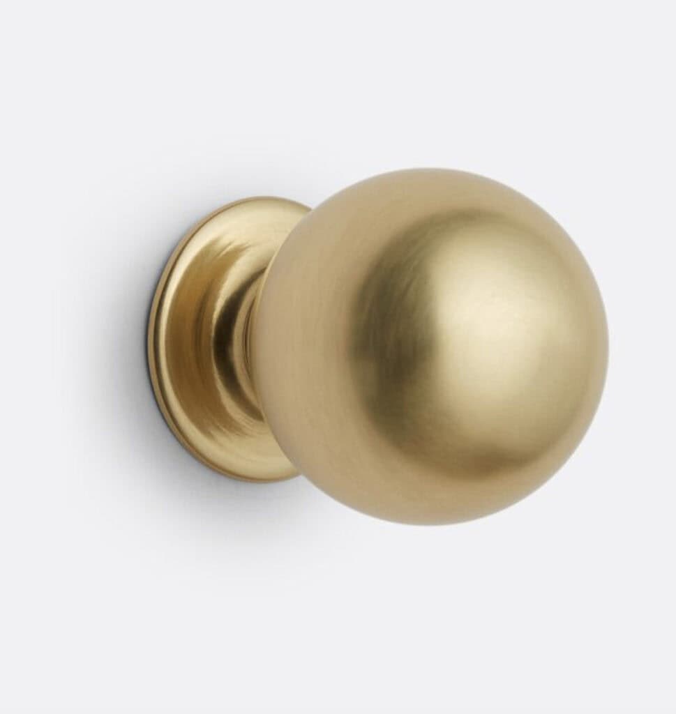 Unlacquered brass cabinet knob