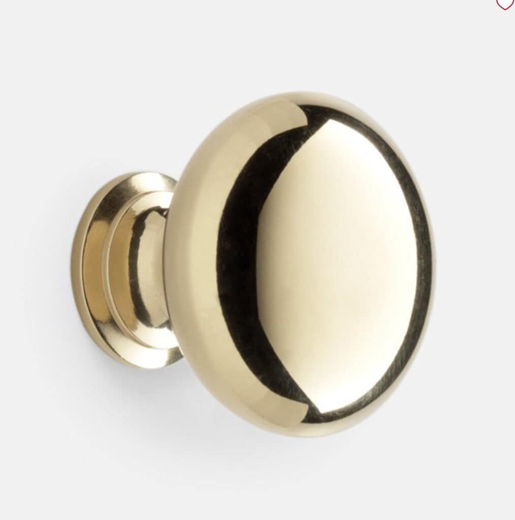Unlacquered brass cabinet knob